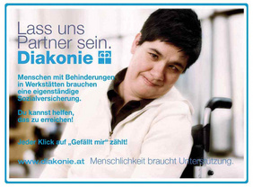So sieht das Plakat mit Marcella Onali in Österreich aus. FOTO: DIAKONIE